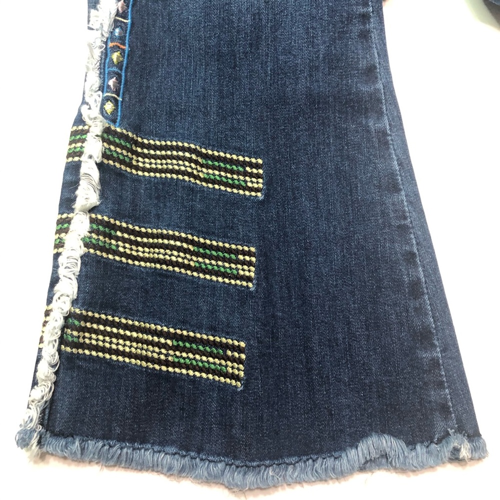 Nicole Miller Artelier Flare Embroidered Jeans 27 - Picture 8 of 12